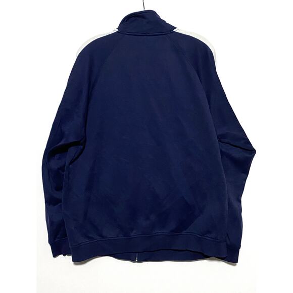 Fila Logo Track Jacket Full Zipper Navy Blue White Striped Sleeve Mens Large L - Picture 2 of 10